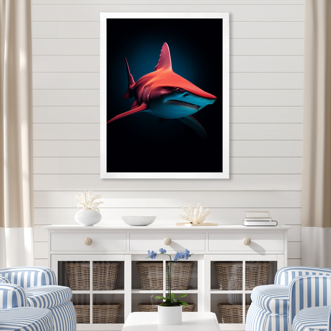 Red Shark Photo Haven - Shark Home Decor Art