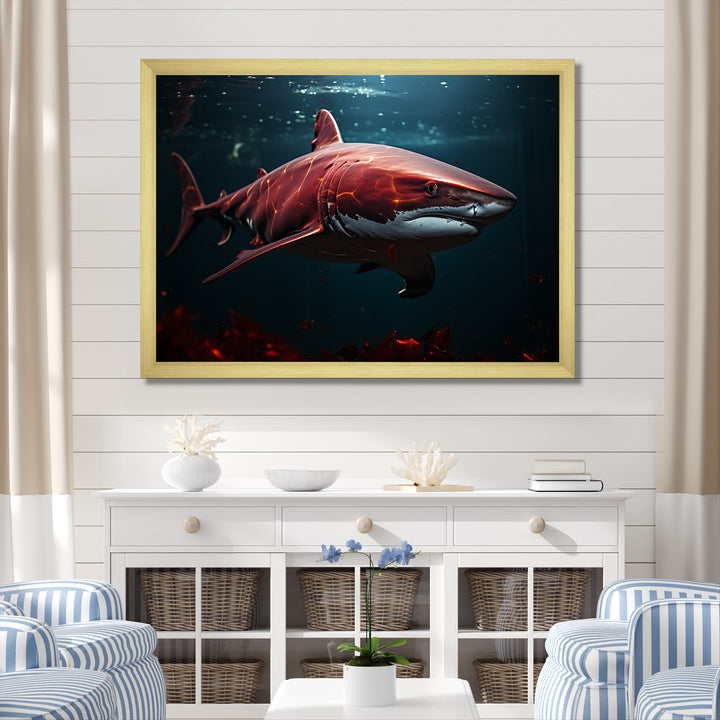 Oceans Red Ghost Shark Photography - Red Shark Wall Art