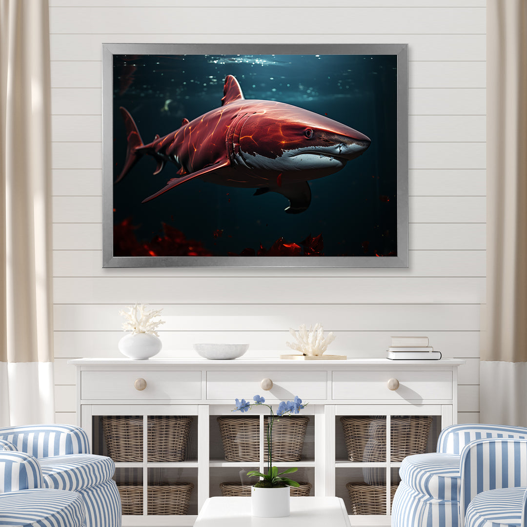 Oceans Red Ghost Shark Photography - Red Shark Wall Art