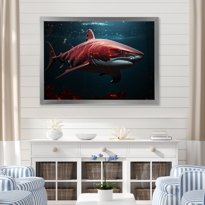 Oceans Red Ghost Shark Photography - Red Shark Wall Art