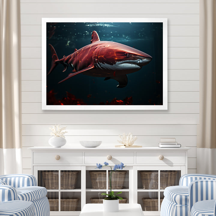 Oceans Red Ghost Shark Photography - Red Shark Wall Art