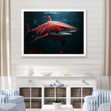 Oceans Red Ghost Shark Photography - Red Shark Wall Art