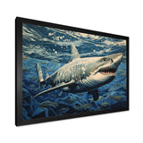 Shark Echo Painting - Shark Framed Canvas Art