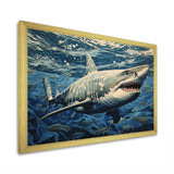 Shark Echo Painting - Shark Framed Canvas Art