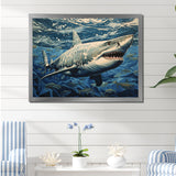 Shark Echo Painting - Shark Framed Canvas Art