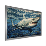 Shark Echo Painting - Shark Framed Canvas Art