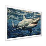 Shark Echo Painting - Shark Framed Canvas Art