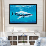 Tiger Shark Territory - Shark Living Room Wall Art