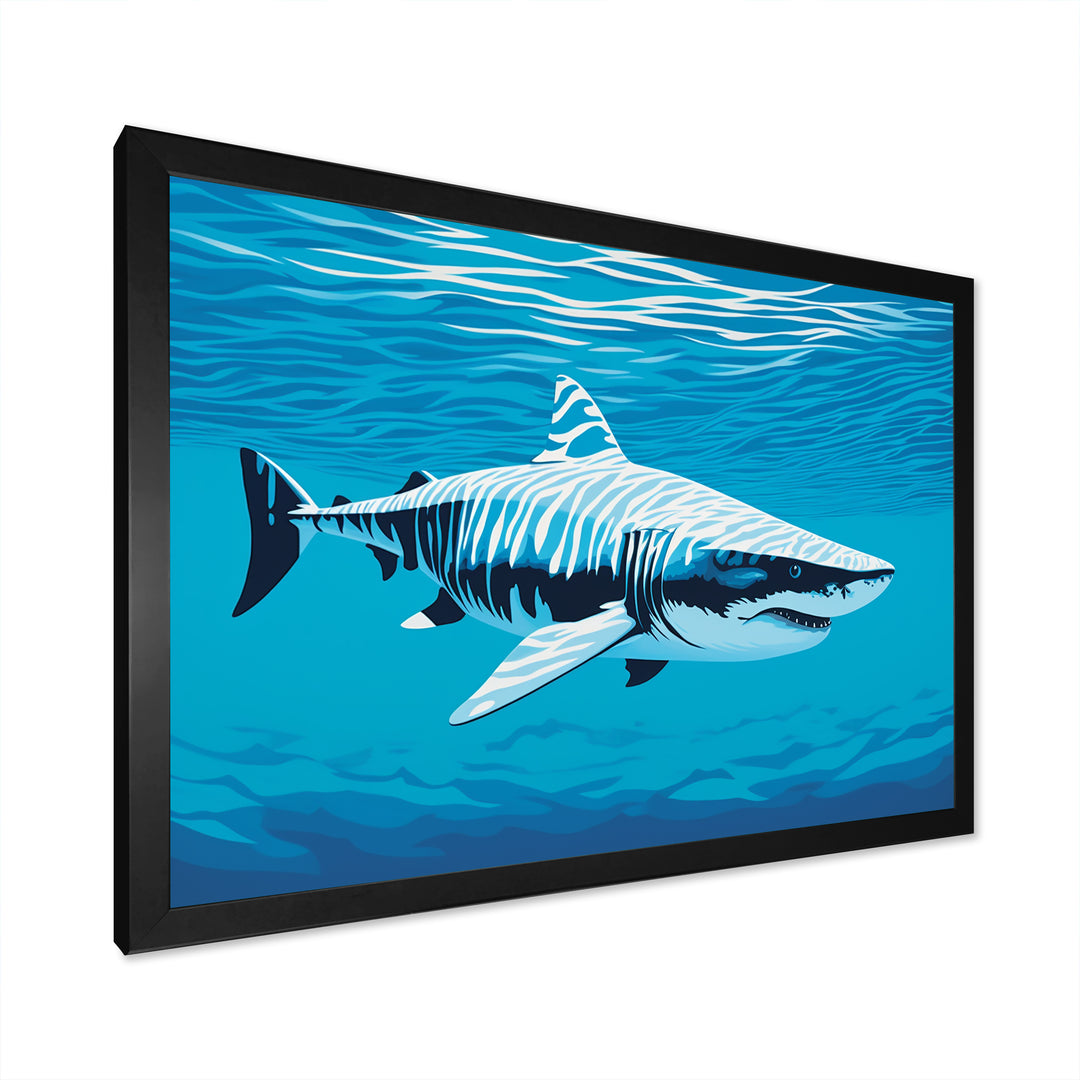 Tiger Shark Territory - Shark Living Room Wall Art
