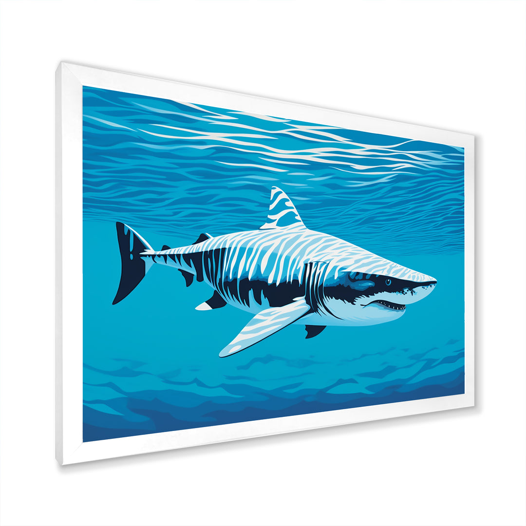 Tiger Shark Territory - Shark Living Room Wall Art