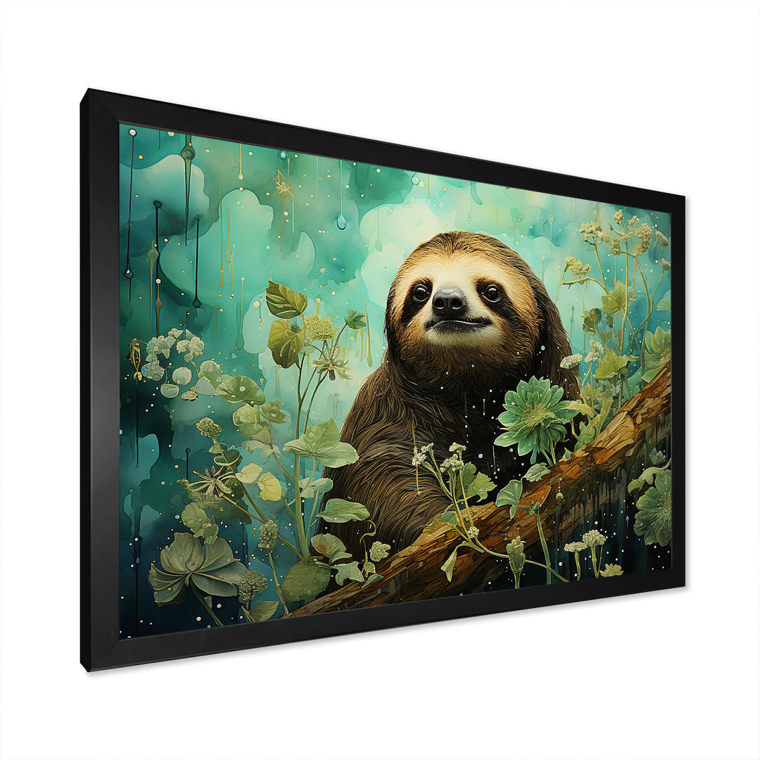 Sloth Jade Journey - Sloth Wall Art Prints