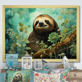 Sloth Jade Journey - Sloth Wall Art Prints