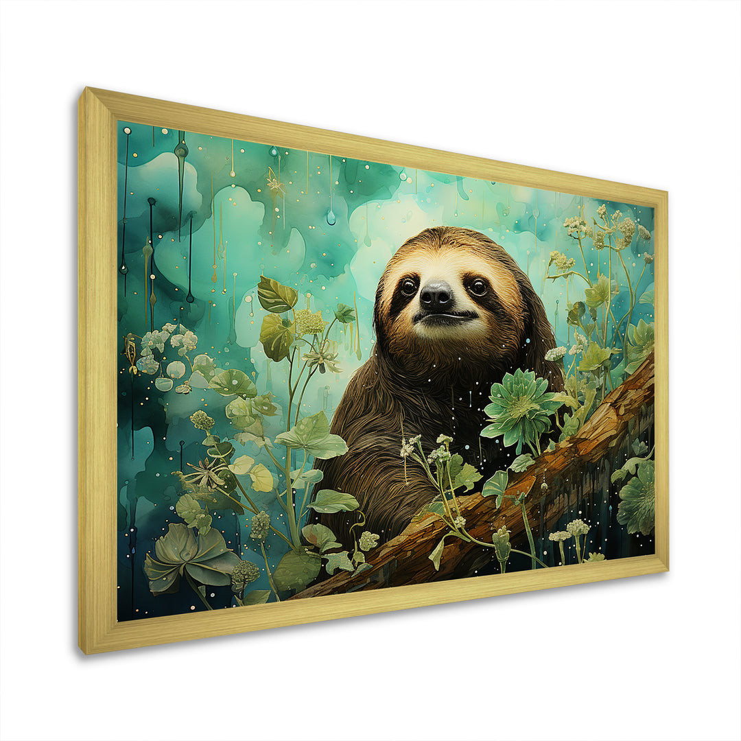Sloth Jade Journey - Sloth Wall Art Prints
