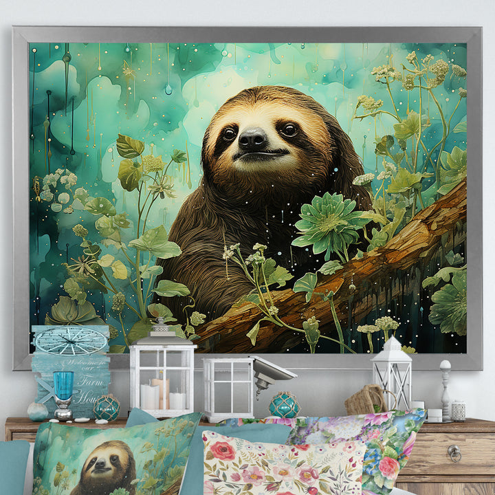 Sloth Jade Journey - Sloth Wall Art Prints