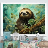 Sloth Jade Journey - Sloth Wall Art Prints