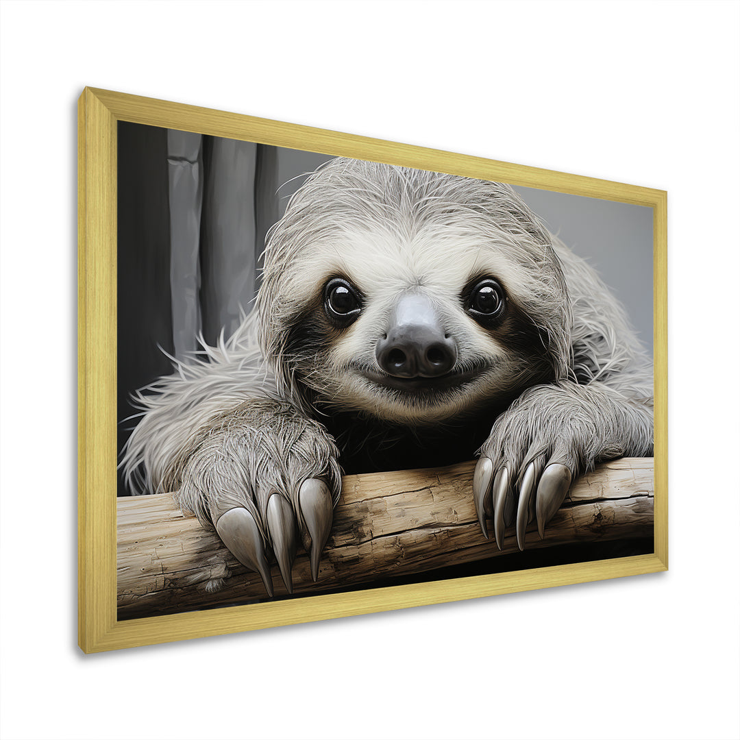 Mellow Sloth - Beige Sloth Wall Art