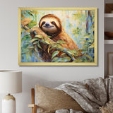 Mellow Climbing Sloth - Sloth Framed Canvas Art