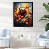 Mellow Flower Sloth - Sloth Home Decor Art