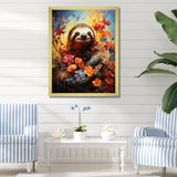 Mellow Flower Sloth - Sloth Home Decor Art