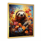 Mellow Flower Sloth - Sloth Home Decor Art