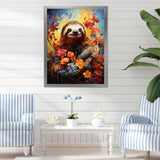 Mellow Flower Sloth - Sloth Home Decor Art