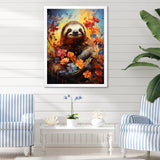 Mellow Flower Sloth - Sloth Home Decor Art