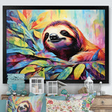 Colorful Pop Art Sloth - Sloth Living Room Wall Art
