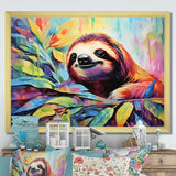 Colorful Pop Art Sloth - Sloth Living Room Wall Art