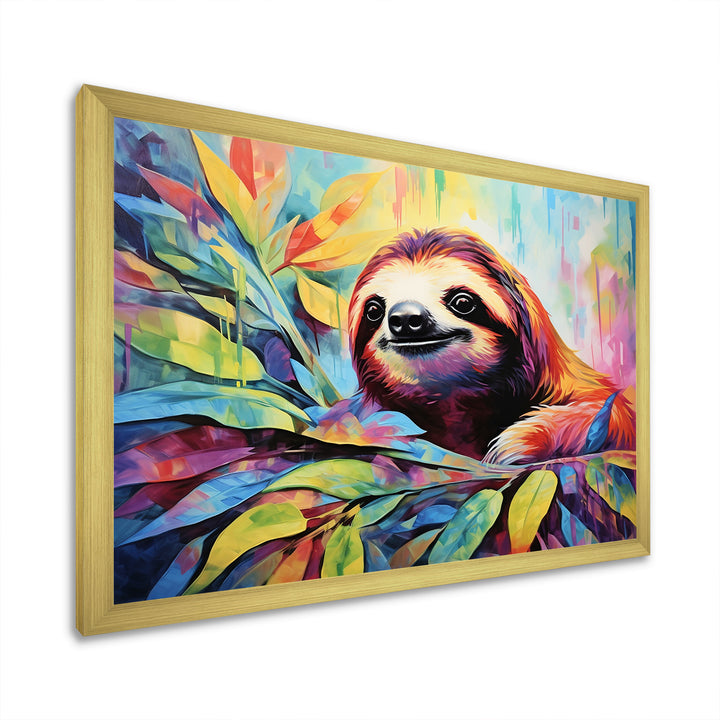 Colorful Pop Art Sloth - Sloth Living Room Wall Art