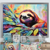 Colorful Pop Art Sloth - Sloth Living Room Wall Art