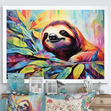 Colorful Pop Art Sloth - Sloth Living Room Wall Art