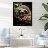 Rustic Repose Sloth - Sloth Canvas Wall Art