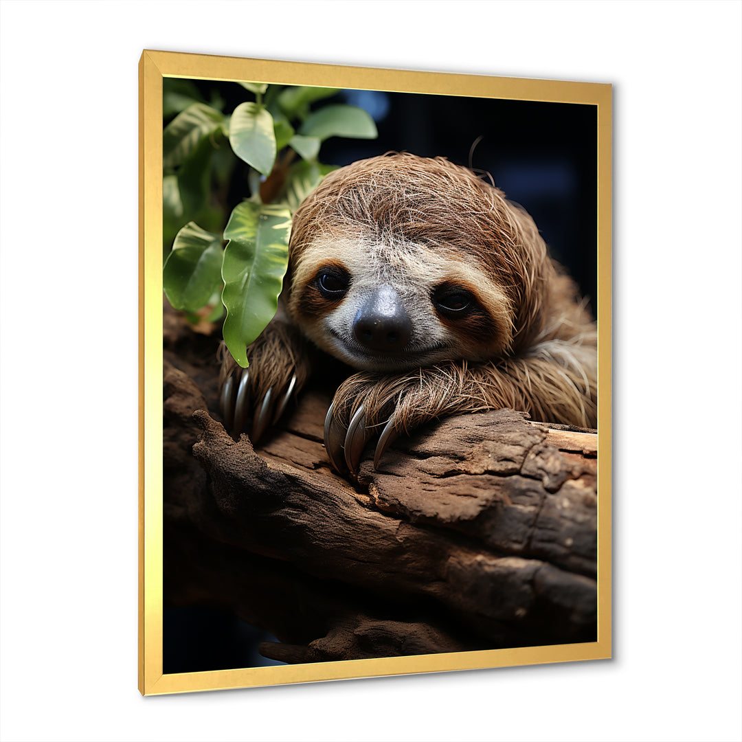 Rustic Repose Sloth - Sloth Canvas Wall Art