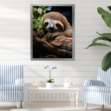 Rustic Repose Sloth - Sloth Canvas Wall Art
