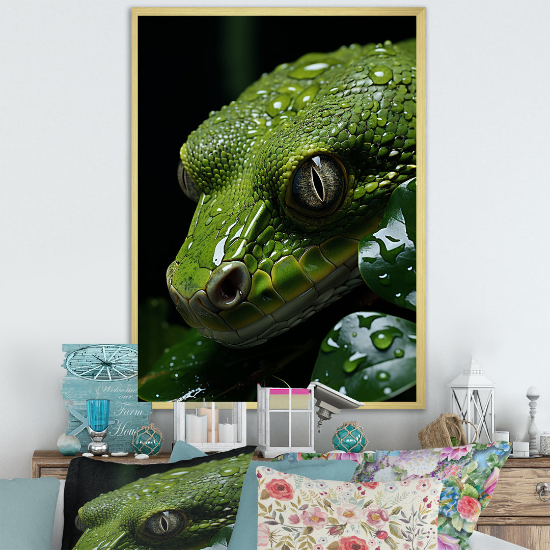 Coiled Emerald Snake - Snake Wall Decor