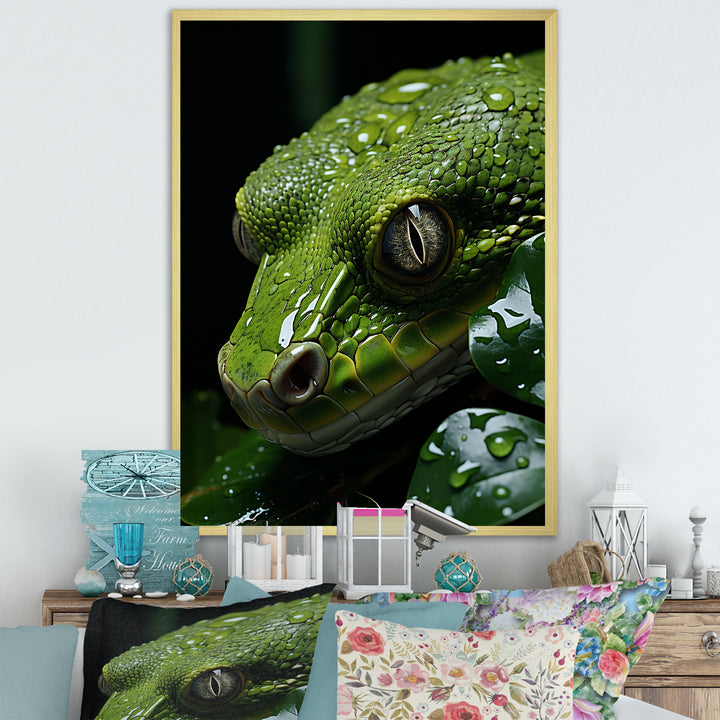 Coiled Emerald Snake - Snake Wall Decor