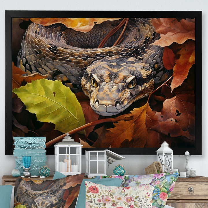 Foliage Slytherin Autumn Snakes - Brown Snake Wall Art