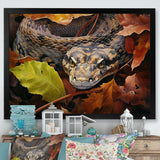 Foliage Slytherin Autumn Snakes - Brown Snake Wall Art