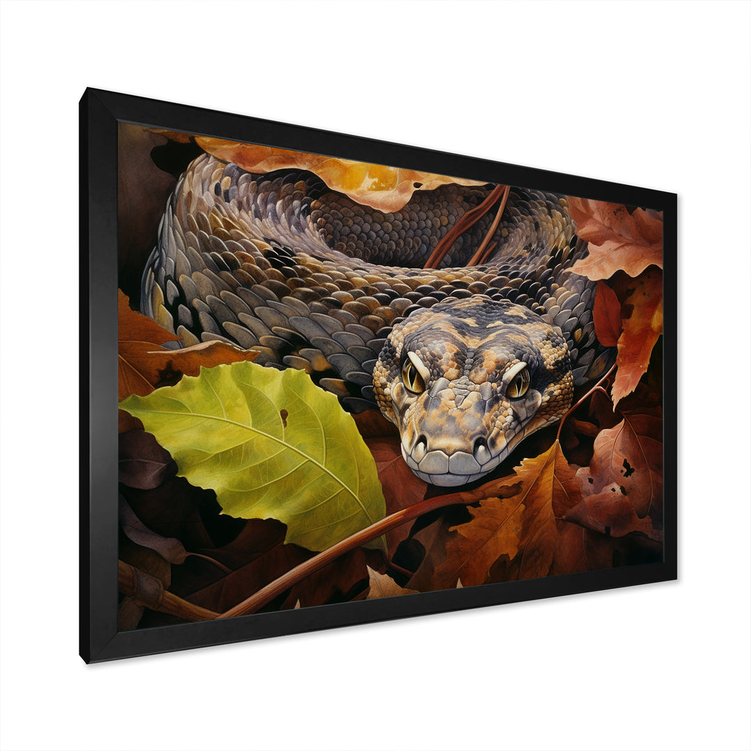 Foliage Slytherin Autumn Snakes - Brown Snake Wall Art