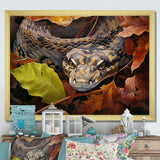 Foliage Slytherin Autumn Snakes - Brown Snake Wall Art