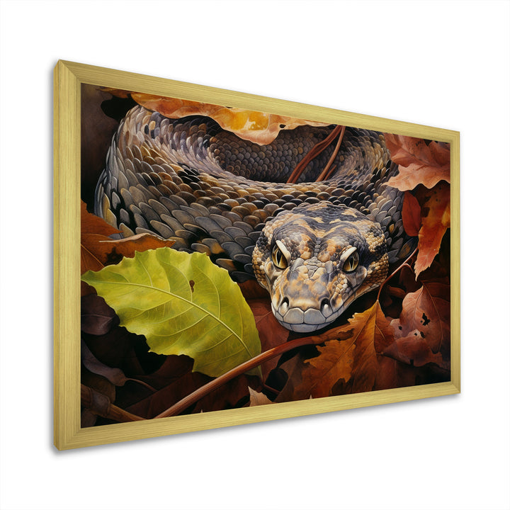 Foliage Slytherin Autumn Snakes - Brown Snake Wall Art