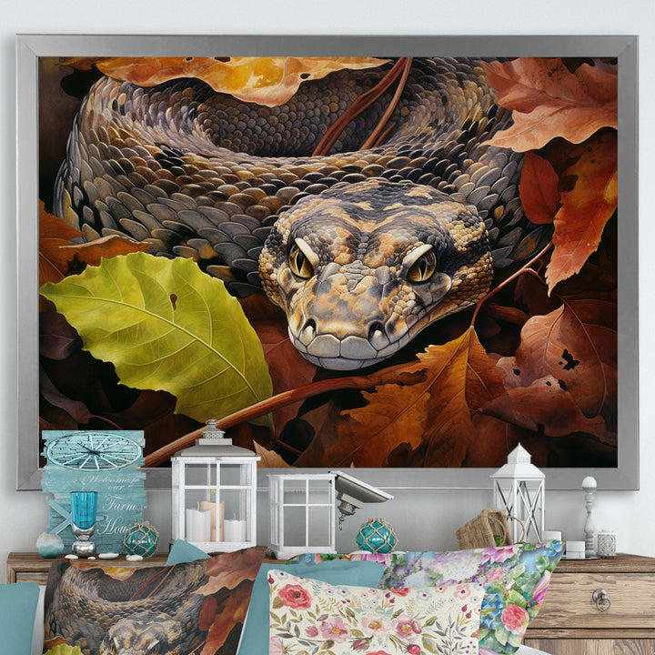 Foliage Slytherin Autumn Snakes - Brown Snake Wall Art