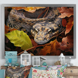 Foliage Slytherin Autumn Snakes - Brown Snake Wall Art