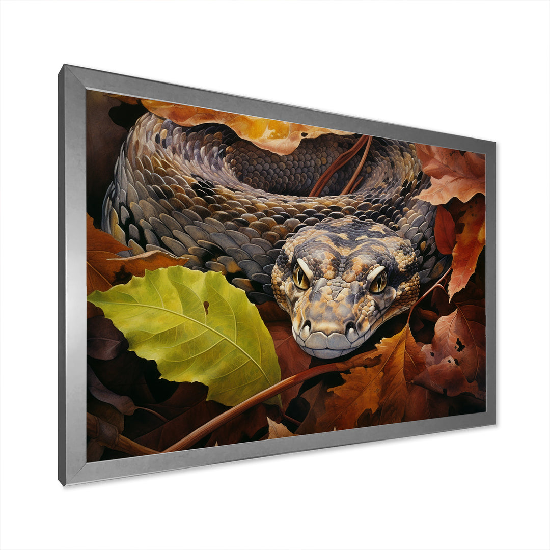 Foliage Slytherin Autumn Snakes - Brown Snake Wall Art
