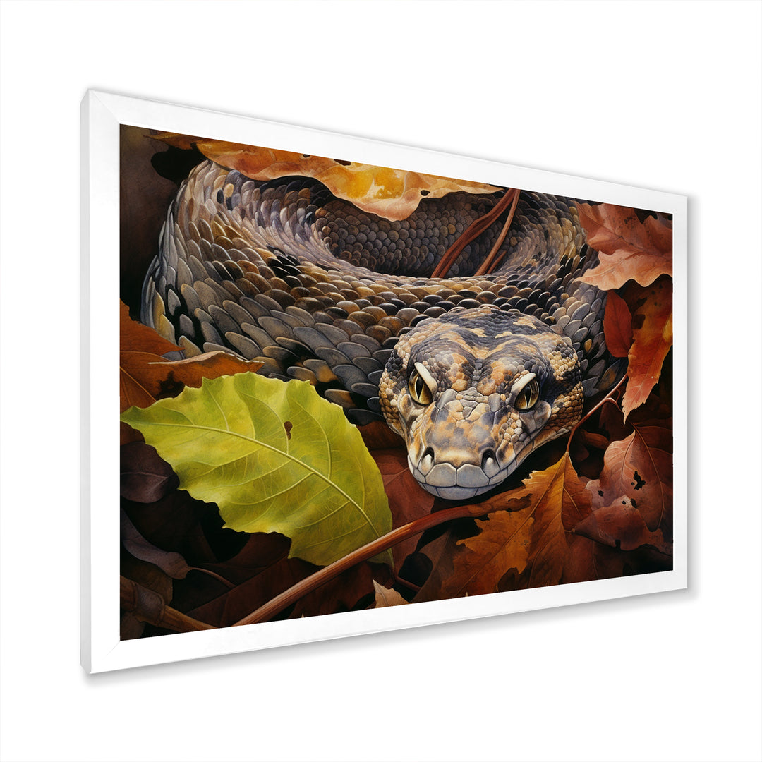 Foliage Slytherin Autumn Snakes - Brown Snake Wall Art