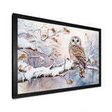 Winter Snowy Owl Charm Landscape - Landscapes Canvas Wall Art