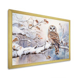 Winter Snowy Owl Charm Landscape - Landscapes Canvas Wall Art