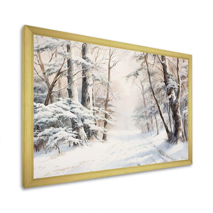 Winter Forest Snow Charm Landscape - Landscapes Canvas Wall Art