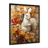 Minimalism Squirrel Beige Painting - Squirrel Framed Canvas Art