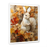 Minimalism Squirrel Beige Painting - Squirrel Framed Canvas Art